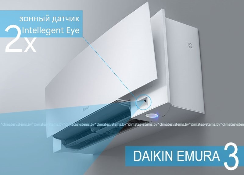 DAIKIN EMURA 3 SILVER. FTXJ50AS/RXJ50A Inverter. Датчик Intelligent Eye. Технология STREAMER. ТЕПЛОВОЙ НАСОС. изображение 21